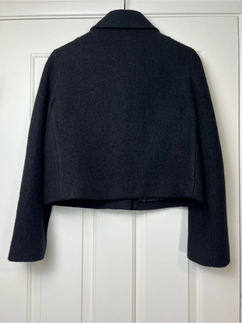 Coach Black Cropped Short Wool Coat Bouclé (Size XS)